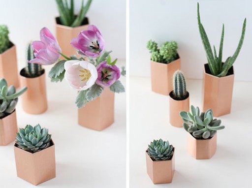 DIY faux copper flower pots in five minutes