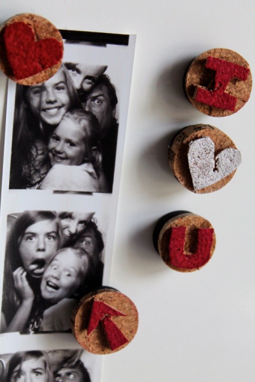 DIY wine cork magnets