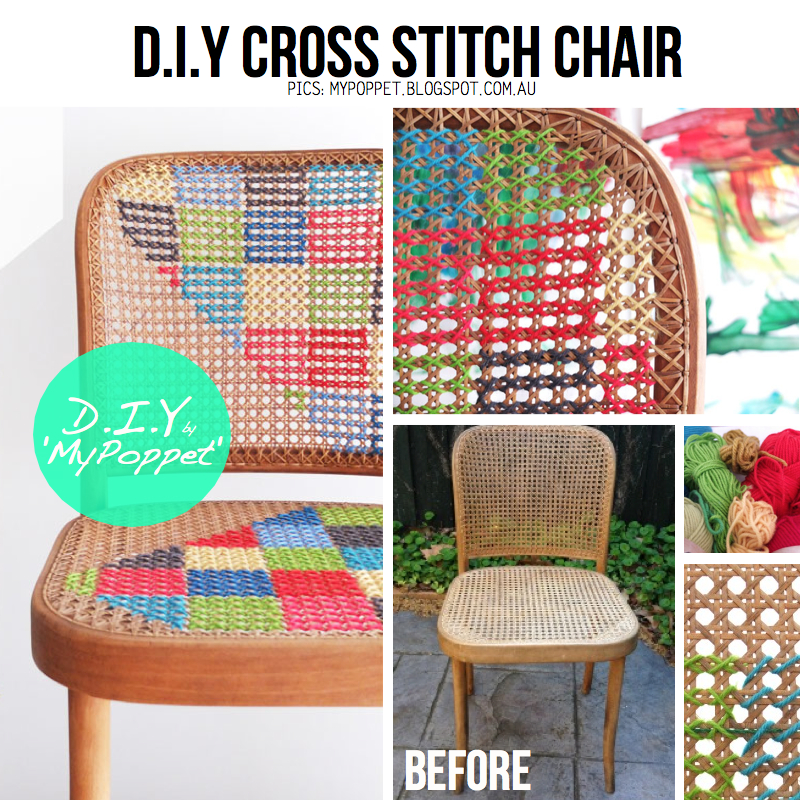 How to cross stitch a chair DIY Tag