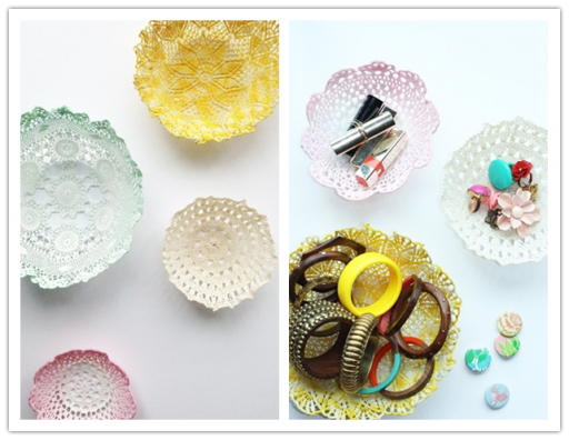 How to make DIY doily bowls to store small items
