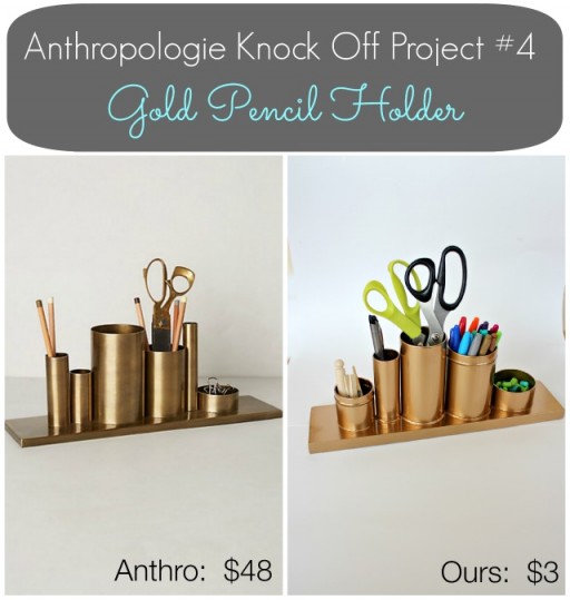 How to make DIY golden pencil holder