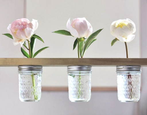 How to make DIY mason jar flower shelf