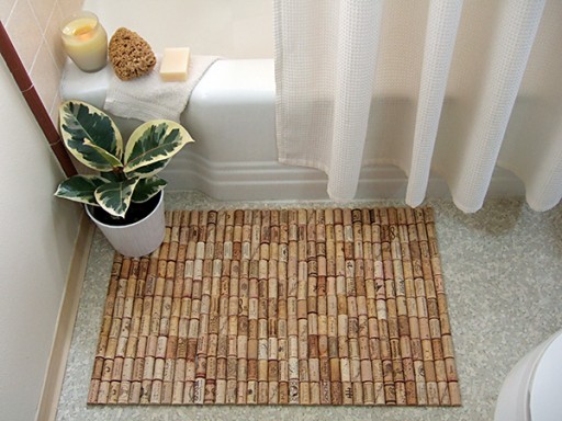How to make unique bath floor mat with wine corks step by step DIY tutorial instructions thumb