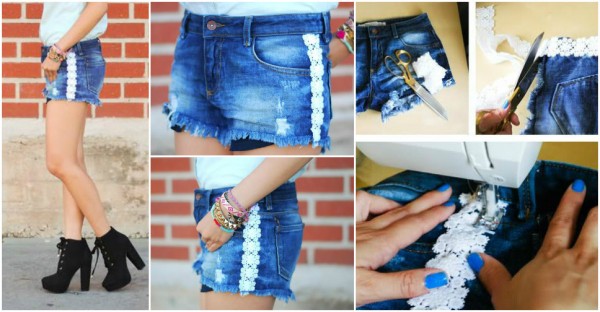 DIY Lace Trim Shorts