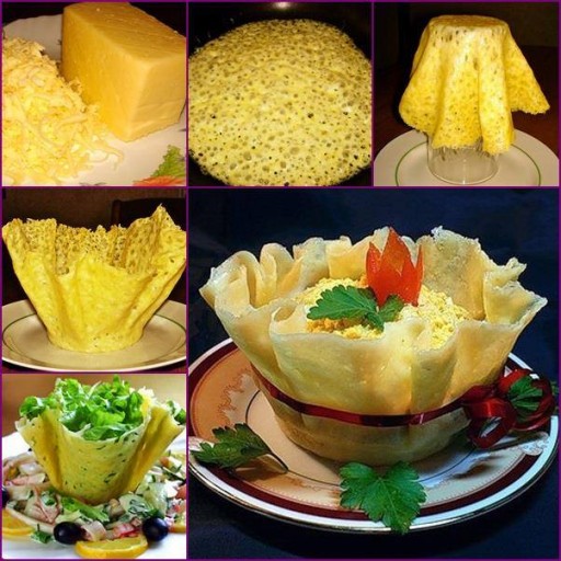 How To Make Edible Cheese Salad Bowls