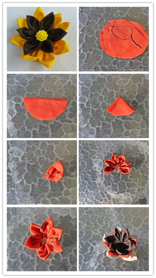 How To Make colorful DIY fabric flower 1