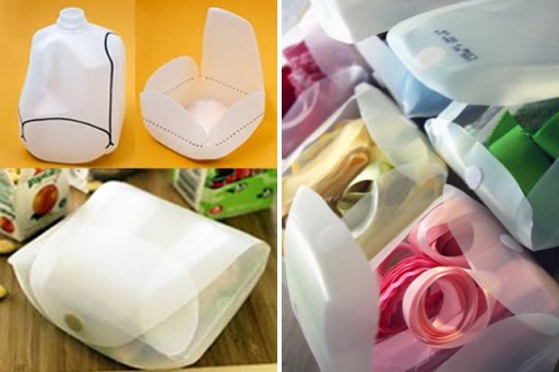 How to DIY reusuable lunch box from milk jug