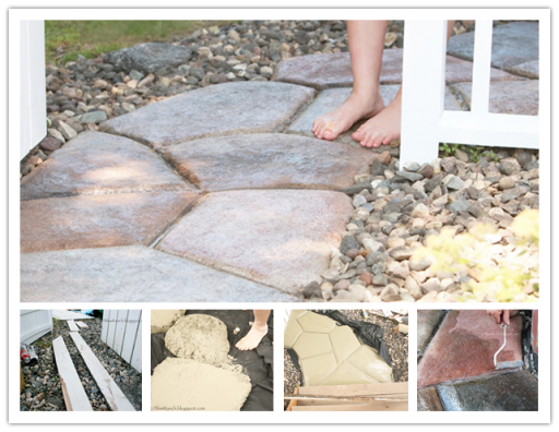 How to DIY stone-look concrete garden walkway