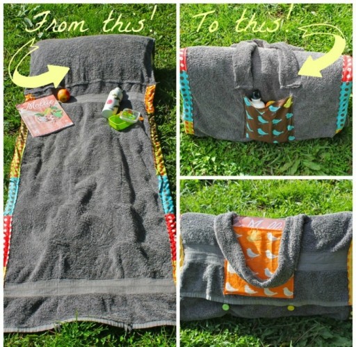How to make DIY beach towel blanket bag