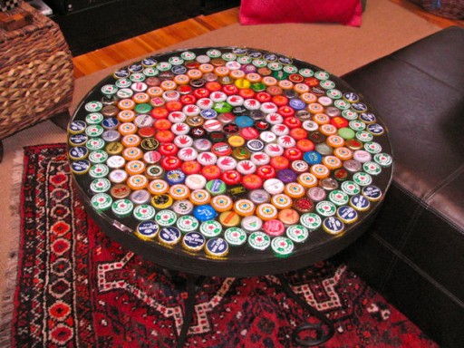 How to make DIY bottle cap table 2