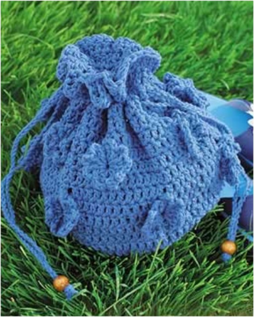 How to make DIY crochet drawstring flower bag pattern