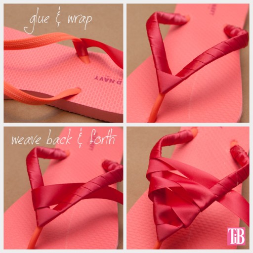 How to make DIY flip flops with paillettes 2