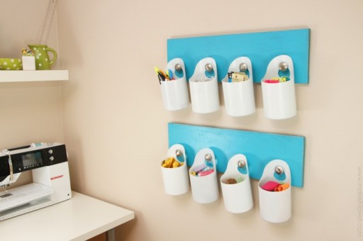 How to make DIY hanging storage bins from recycled containers