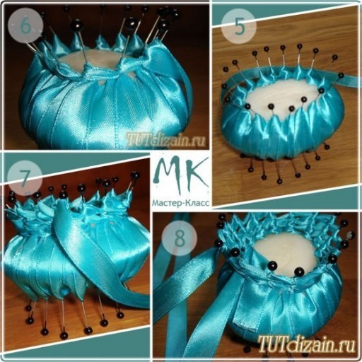 How to make DIY ribbon wrapped soap flower basket 3