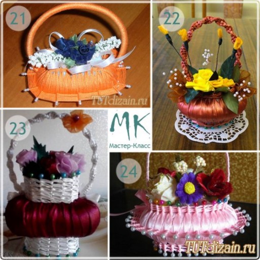 How to make DIY ribbon wrapped soap flower basket 7