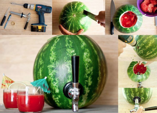 How to make DIY watermelon cocktail dispenser