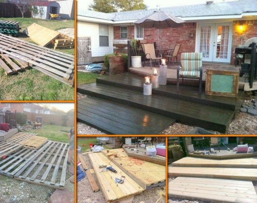 How to make DIY wooden deck from recycled pallets