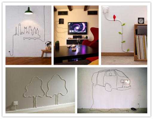 How to make creative cable and cord organization wall art