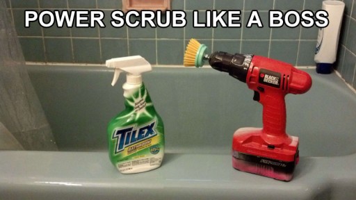 How to scrub bathroom like a boss with power drill brush