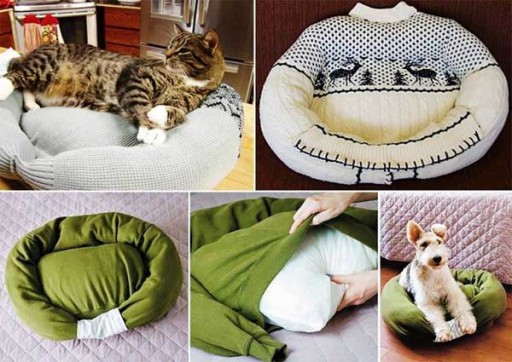 How to upcyle old sweaters into pet bed