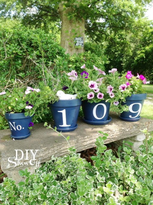 how to make DIY flower pot house number