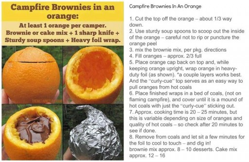 DIY Campfire Brownies In An Orange