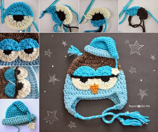 DIY Crochet Drowsy Owl Hat Free Pattern