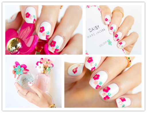 DIY Daisy Floral Nail Art Tutorial 2