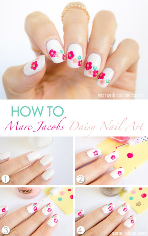 DIY Daisy Floral Nail Art Tutorial