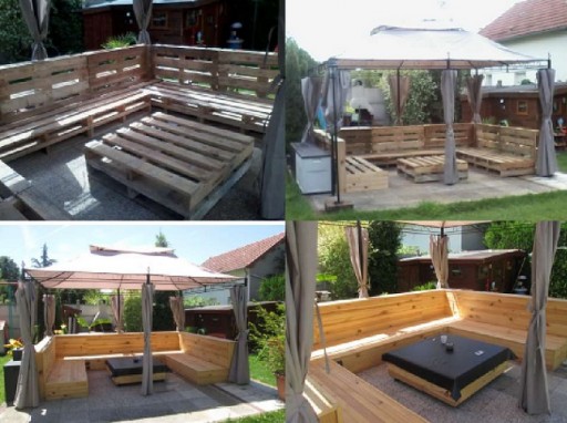 DIY Pallet Garden Patio Furniture Set