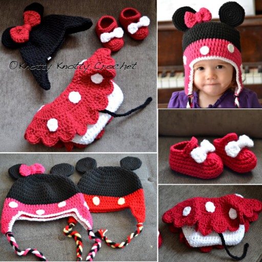Free Minnie Little Mouse Hat Shoes And Skirt Crochet Pattern