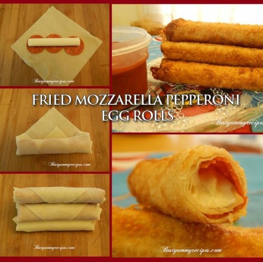 Fried Mozzarella Pepperoni Egg Roll Recipe