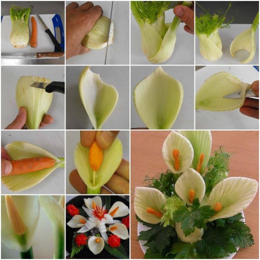 How To Make DIY Arum Lily Flowers with Vegetables