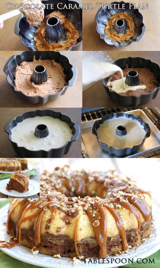Chocolate Caramel Turtle Flan Recipe 2