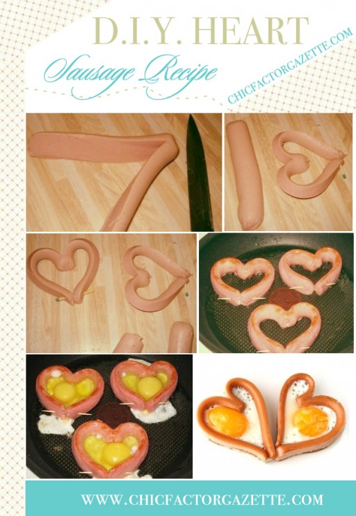 DIY Heart Sausage Egg Breakfast Tutorial