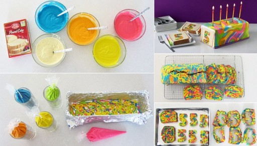 DIY Rainbow Tie Dye Surprise Cake Tutorial 1