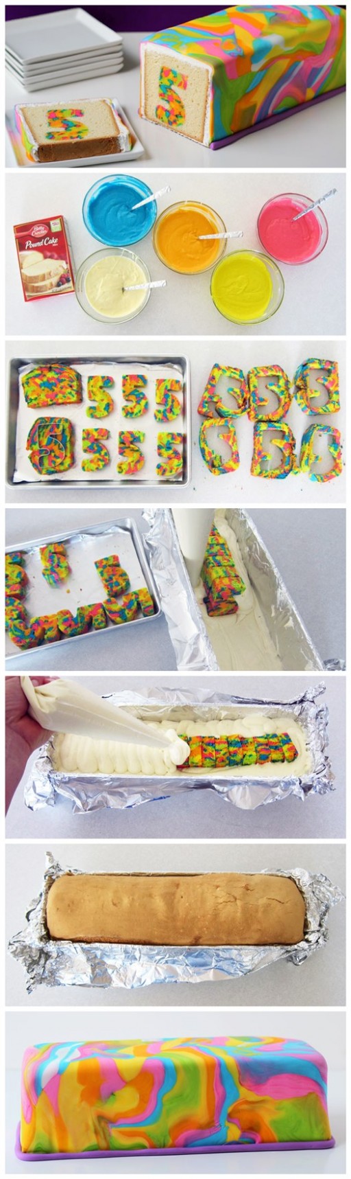 DIY Rainbow Tie Dye Surprise Cake Tutorial 2