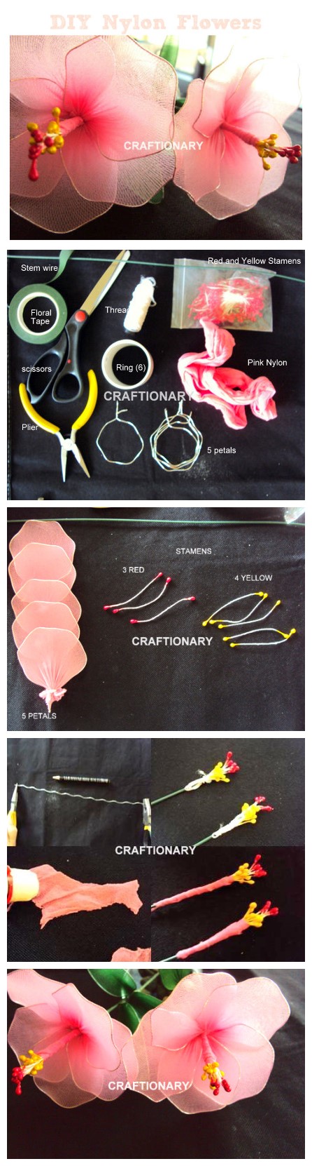 DIY Stocking Flower Tutorial 2