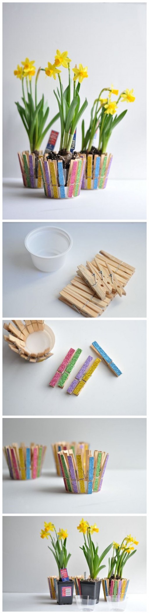 How To Make DIY Clothpin Flower Pots 2