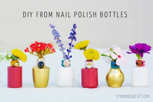How To Make DIY Nail Polish Bottle Vase Tutorial 2