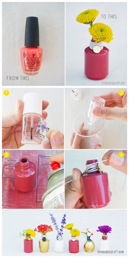 How To Make DIY Nail Polish Bottle Vase Tutorial