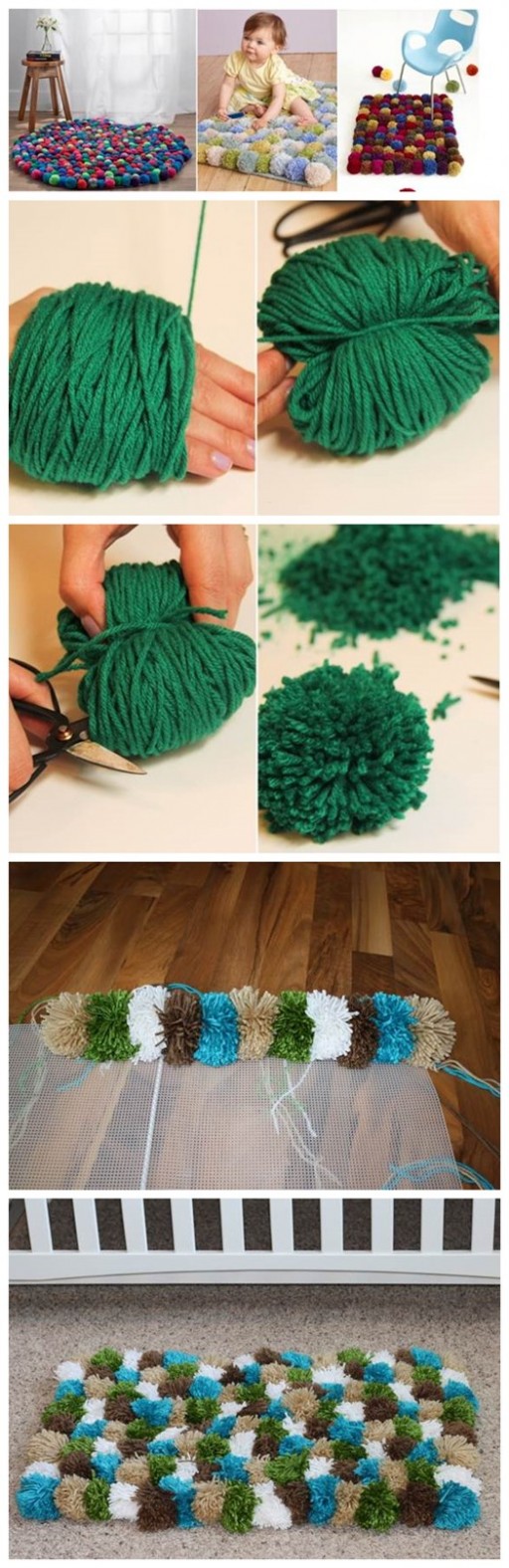 How To Make DIY Pom Pom Rugs Tutorial 2