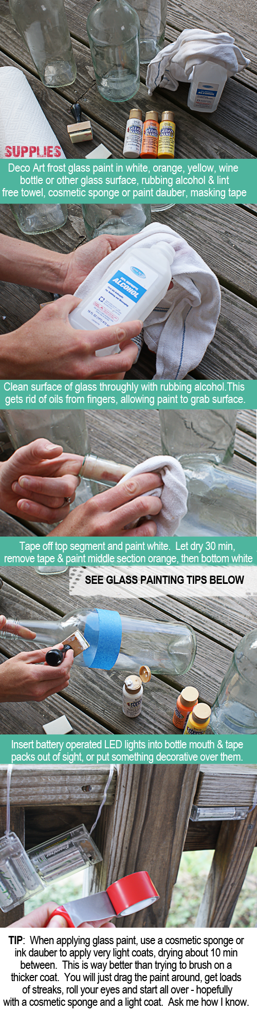 How To Make DIY Wine Bottle Luminaries 2