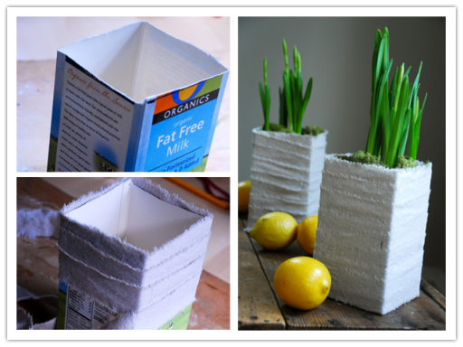 How To Turn Milk Carton Into Beautiful Planters 2