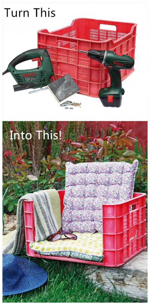 How To Upcycle A Plastic Fruit Crate Into A Garden Armchair 2