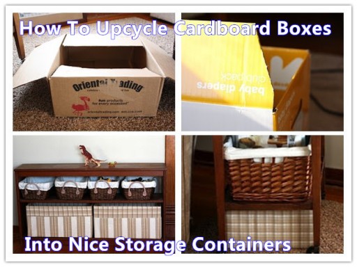 How To Upcycle Cardboard Boxes Into Nice Storage Containers