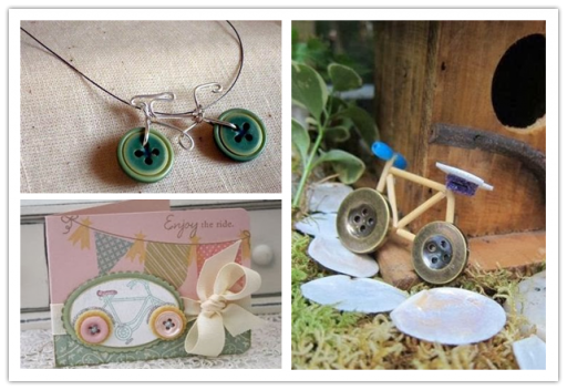 Cute Button Bicycle Accessories Craft Ideas