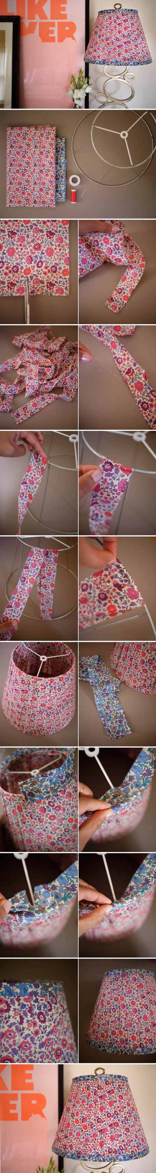 DIY Fabric Floral Lampshade Tutorial 1