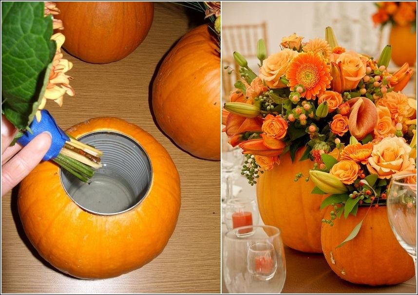 DIY Pumpkin Flower Arrangement Tutorial DIY Tag