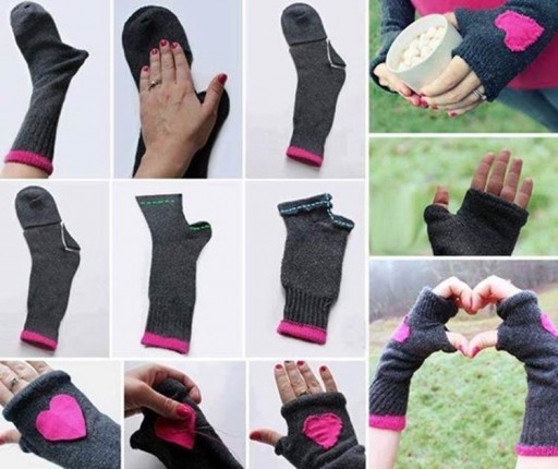 Fingerless Gloves From Socks DIY Tutorial 2